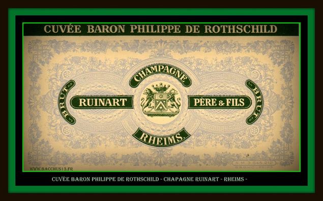 Cuvée Baron Philippe de Rothschild - Champagne RUINART - Brut - Vous constaterez l'orthographe utilisé pour Reims - RHEIMS - sur cette étiquette -