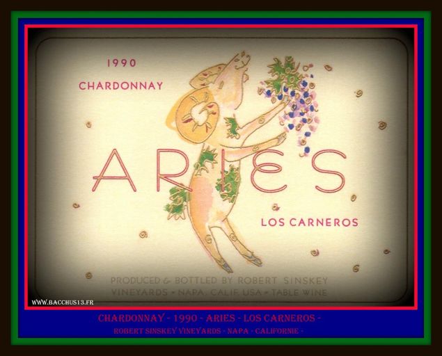 CHARDONNAY - 1990 - ARIES -  LOS CARNEROS - ROBERT SINSKEY VINEYARDS -  NAPA - CALIFORNIE -