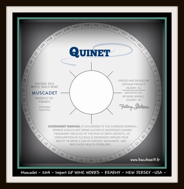 MUSCADET -QUINET - 2014 - IMPORT WINE WORKS - KEARNY - NEX JERSEY - USA - Packaging par GOTHAM PROJECT -