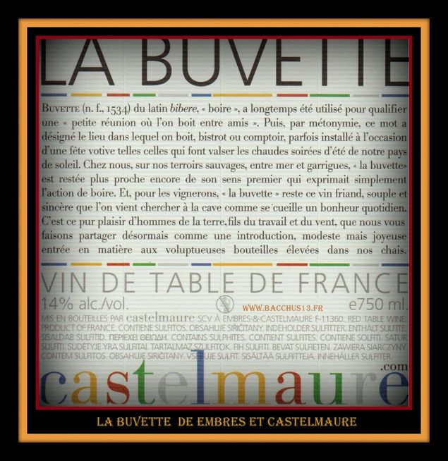 Encore une autre façon de présenter son vin ! Explicative , simple ! Bien dans l'esprit de la cave d'Embres et castelmaure aux vins remarquables ! Essayez vous serez conquis ! Moi j'adore !