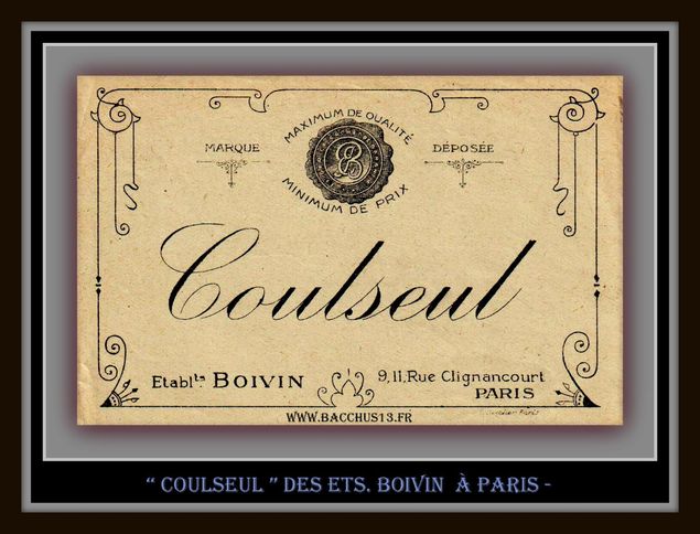 Ancienne étiquette des établissements BOIVIN à Paris - 