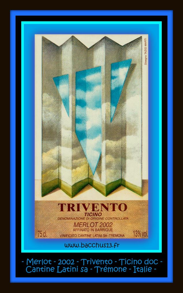  Merlot - 2002 - doc - Ticino - Trivento - de la Cantine Latini sa - Trémone - Suisse - Design de Tazio Marti - 