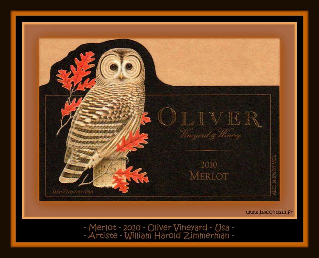  Merlot - 2010 - Oliver Vineyard - Indiana - Usa - Illustration de William Harold Zimmerman - 