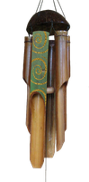 Bamboo windshime greenwash/gold spiral. Art.code:BW016-18-30 size 11x11x45cm-Price FOB 1,25 usd (Exwork 14.500 IDR). BW016-18-40 size 12x12x55cm-Price 1,80 usd (Exwork 19.500 IDR). BW016-18-50 size 15x15x65cm-Price 2,15 usd (Exwork 23.000 IDR). 