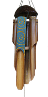 Bamboo windshime darkbluewash/gold spiral. Art.code:BW016-19-30 size 11x11x45cm-Price FOB 1,25 usd (Exwork 14.500 IDR). BW016-19-40 size 12x12x55cm-Price 1,80 usd (Exwork 19.500 IDR). BW016-19-50 size 15x15x65cm-Price 2,15 usd (Exwork 23.000 IDR). 