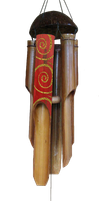 Bamboo windshime redwash/gold spiral. Art.code:BW016-6-30 size 11x11x45cm-Price FOB 1,25 usd (Exwork 14.500 IDR). BW016-6-40 size 12x12x55cm-Price 1,80 usd (Exwork 19.500 IDR). BW016-6-50 size 15x15x65cm-Price 2,15 usd (Exwork 23.000 IDR). 