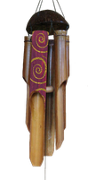 Bamboo windshime purplewash/gold spiral. Art.code:BW016-9-30 size 11x11x45cm-Price FOB 1,25 usd (Exwork 14.500 IDR). BW016-9-40 size 12x12x55cm-Price 1,80 usd (Exwork 19.500 IDR). BW016-9-50 size 15x15x65cm-Price 2,15 usd (Exwork 23.000 IDR). 