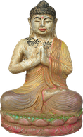 Praying Buddha in cement. Size H26, L16, W13 cm. Price Exwork 66.000 IDR. Price FOB 5,10 usd excl packing. Order code CP029.