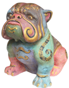 Bulldog in cement. Size H40, L45, W30 cm. Price Exwork 288.000 IDR. Price FOB 23,80 usd incl packing wooden crate. Order code ZCA004.