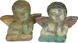 Green Angel and yellow Angel in cement. Size H15, W 18 cm. Price Exwork 42.000 IDR. Price FOB 3,15 usd excl packing. Order code CP047 (to the left) and CP048 (to the right).