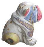 Bulldog in cement. Size H23, L21, W18 cm. Price Exwork 91.000 IDR. Price FOB 7,20 usd excl packing. Order code CP063. Right side