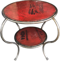 Irion leg table drum. Art.code ZRM037. Size H57, L70, W70 cm.