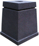 Stone stand for flag. Made in black lavastone. Size H30, L25, W25 cm. Can be delivered with or without coating.