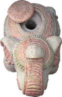 Cement Elephant for flag from top.