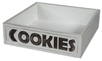 Wooden box (MDF) 1628– Size H6cm, L21,5cm, W21,5cm. Text on 2 sides.