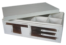 Wooden box(MDF) 1639.– Size H10cm, L28cm, W16,5cm. Text on 2 sides. 