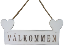 Wooden sign (MDF) “WELCOME” 1644—Size H10cm, L24cm, W1cm.  