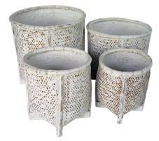 Bamboo basket Set of 4pcs. Art. Code WW003. Size baskets: 33x33x34, 31x31x29, 25.5x25.5x26.5, 21x21x24.5cm.