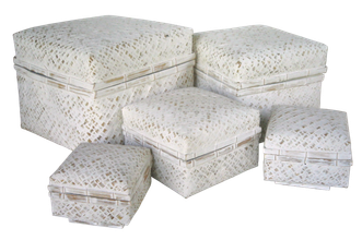 Bamboo Ceremony basket. Art. Code WW001. Size baskets: 20x20x17, 23x23x19, 28x28x23, 35x35x33, 42x42x38cm. Set of 5pcs