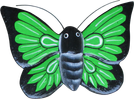 Magnet animal wood butterfly green. Art. code ZM024. Size L 8 cm H 6 cm. Price FOB 0,28 usd. Art. code ZM028. Size L 9 cm, H 7 cm. Price FOB 0,33 usd.