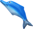 Art. code ZM014. Magnet animal wood Dolphin blue. Size L 10 cm H 3,5 cm. Price FOB 0,25 usd.