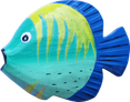 Art. code ZM003. Magnet animal wood fish turquise. Size L 7 cm H 6 cm. Price FOB 0,25 usd.
