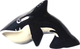 Art. code ZM021. Magnet animal wood killer whale. Size L 8 cm H 5 cm. Price FOB 0,30 usd.