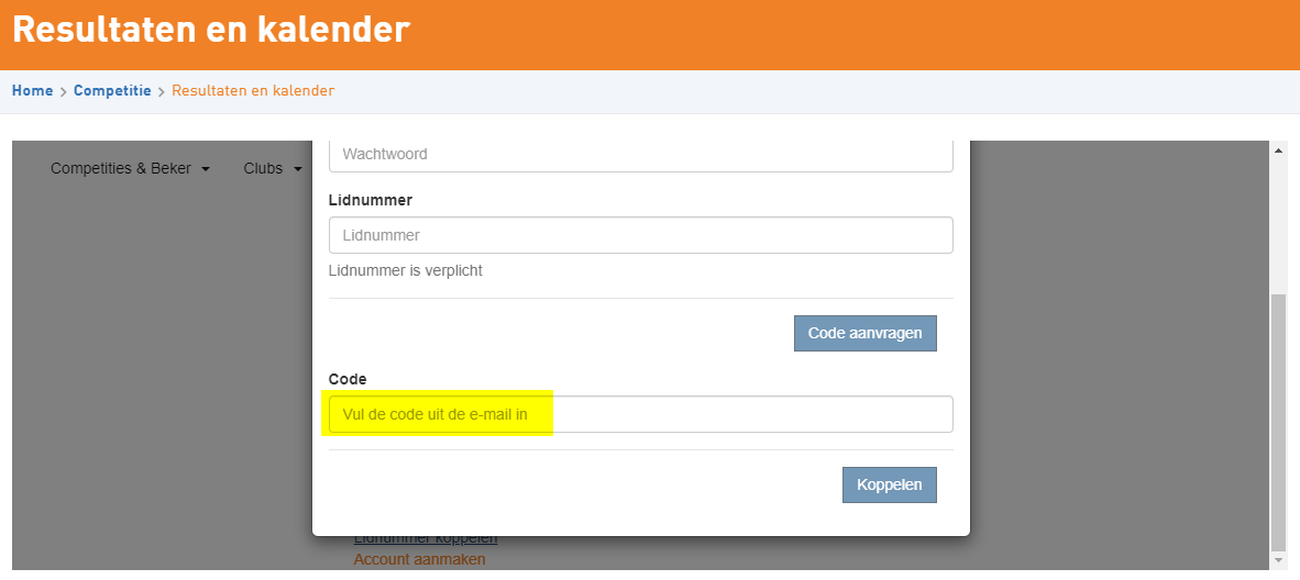 2. Lidnummer koppelen