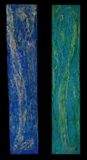 langes blaues, langes grünes