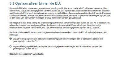 Opslaan alleen binnen de EU