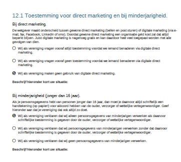 Toestemming voor direct marketing en bij minderjarigheid