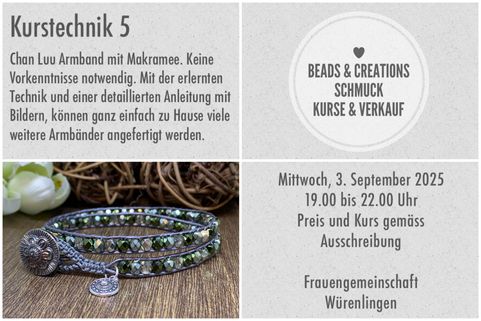 Armbandkurs mit Glasschliffperlen