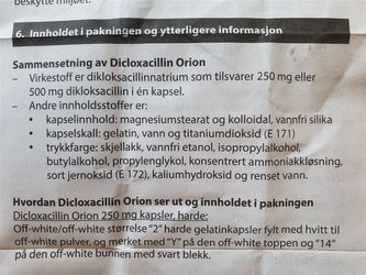 Dette der innholdsdeklarasjon for et legemiddel. Det er ikke lite som er tilsatt i tillegg til det aktive medikament