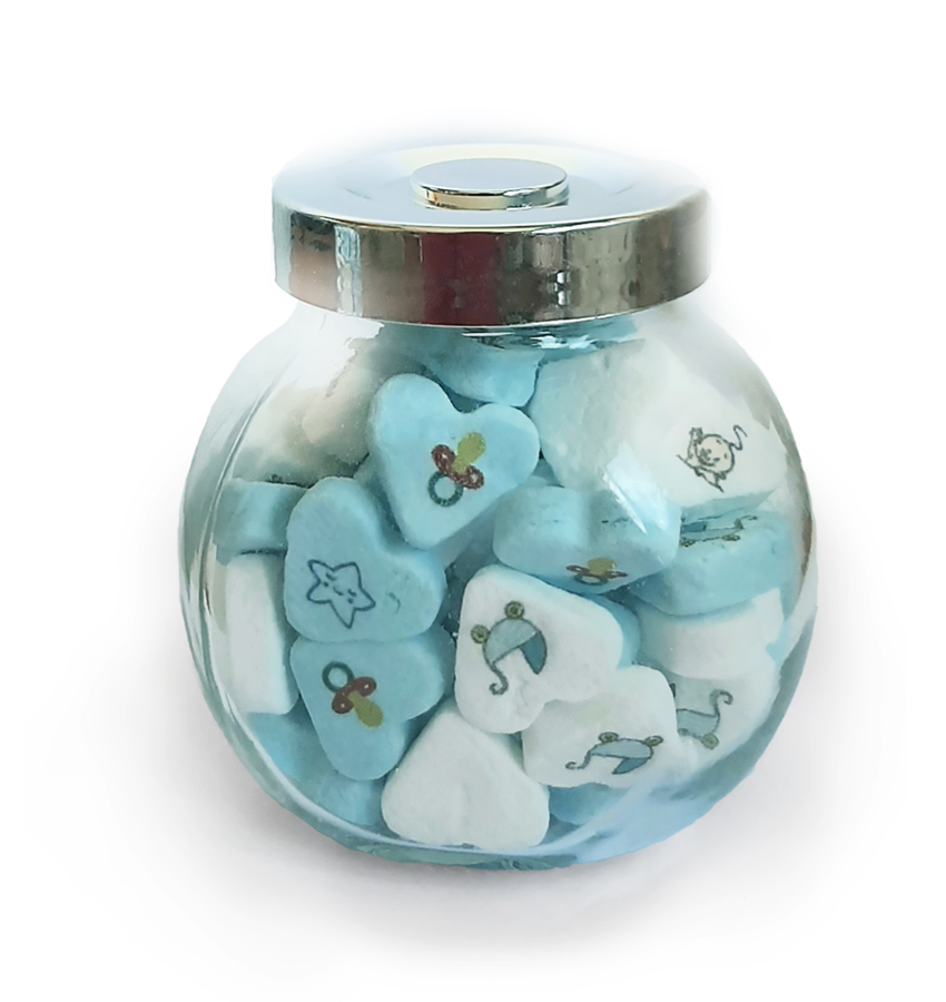 pot hartjes blauw-wit