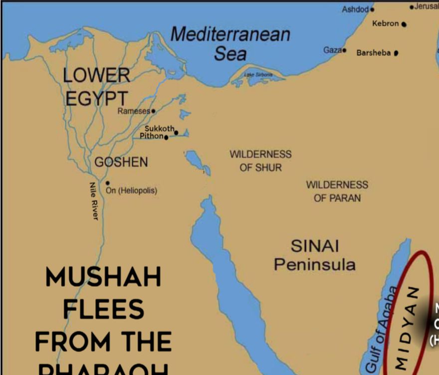 MOSES FLEES SOUTH TO KUSH
