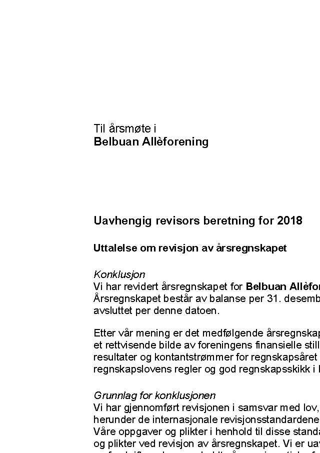 Uavhengig revisors beretning