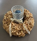Holzkranz Kerze im Glas