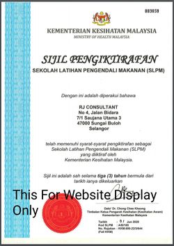 SIJIL PENGIFTIRAFAN TEMPAT PENYEDIAN KURSUS