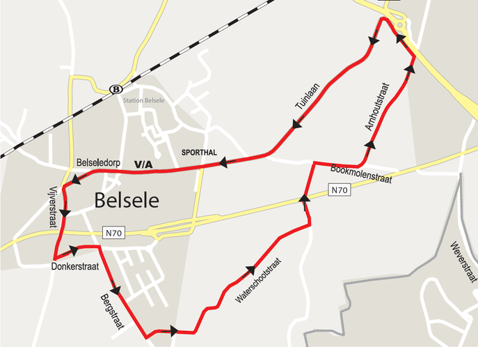 Belsele wielerwedstrijd Ladies Cycling Trophy parcours