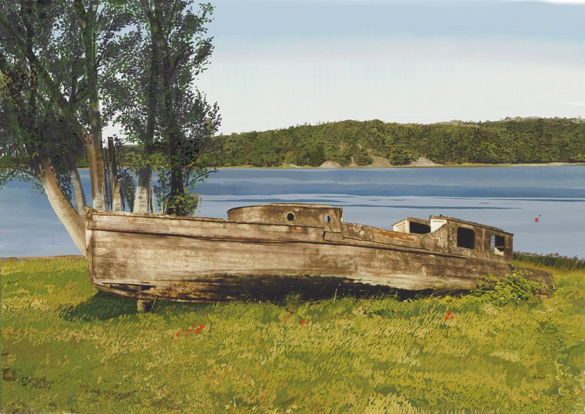 Grön Våg "Olja", "Akarell" och Fotomontage