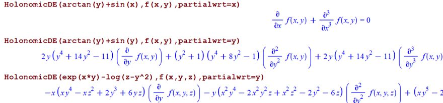 Partial holonomic DEs