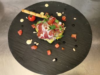 mille feuille vitelote copa et courgette