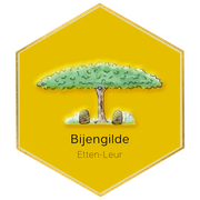 De bekende moeierboom van Etten-Leur met twee bijenkorven eronder 