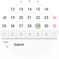 Calendar view with reminder to submit