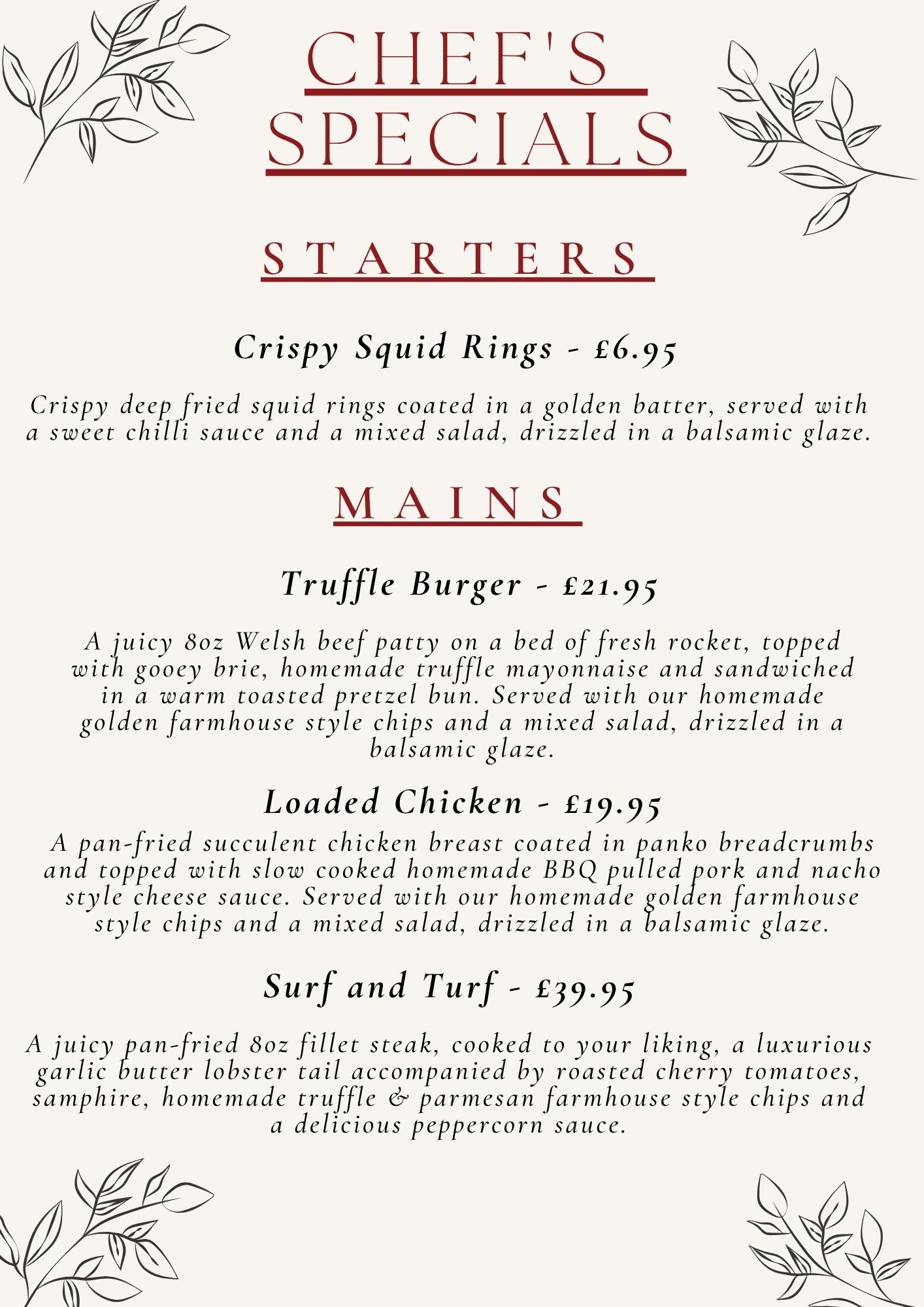 Menus | Click for Webpage Index ->