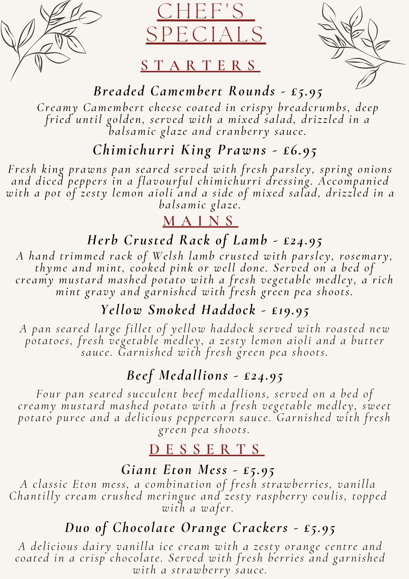 Menus | Click for Webpage Index ->
