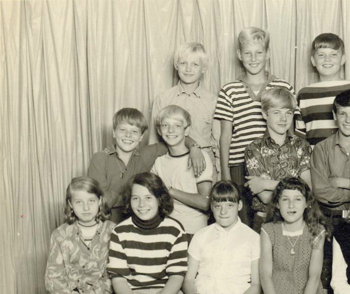 klassefoto 7. klasse muligvis årgang 1961
billed kopieret fra Helmer Thomsen via facebook
