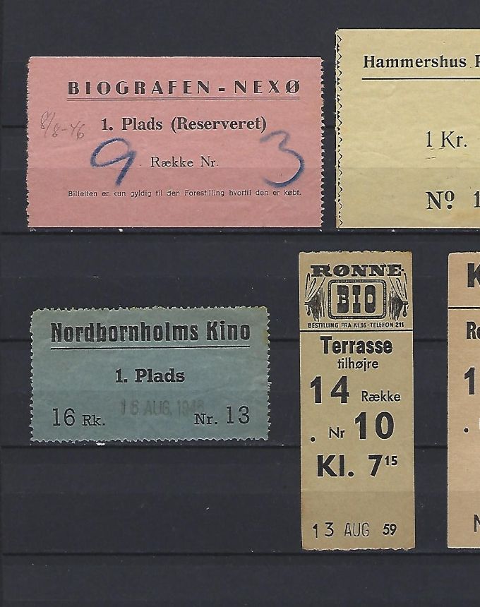 Billetter fra biografer - Rønne bybus og de Bornholmske jernbaner