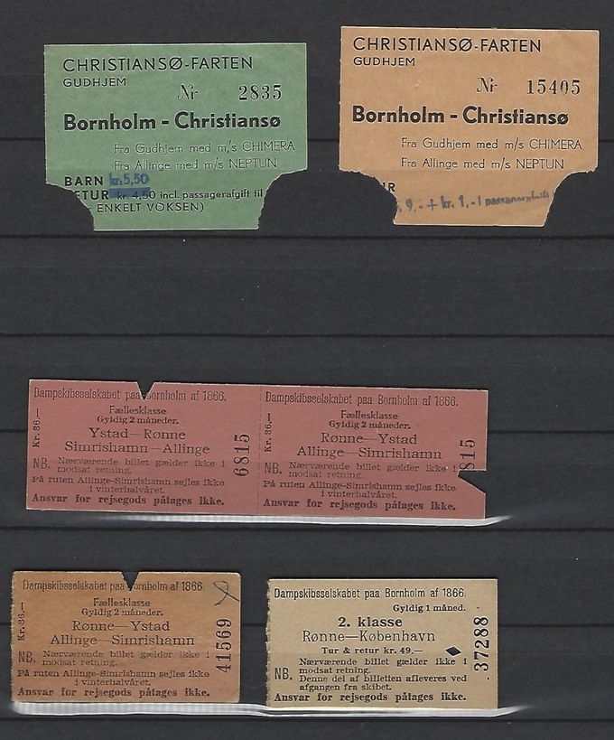 Billetter fra både - Christiansøfarten - 66 bådene Allinge Simrishamn eller Rønne Ystad