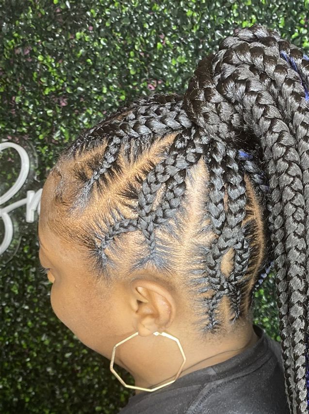 Criss cross ponytail